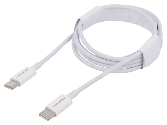 Kabel; USB 2.0; USB-C-stekker,aan beide zijden; 1m; wit; 480Mbps Kabel; USB 2.0; USB-C-stekker,aan beide zijden; 1m; wit; 480Mbps